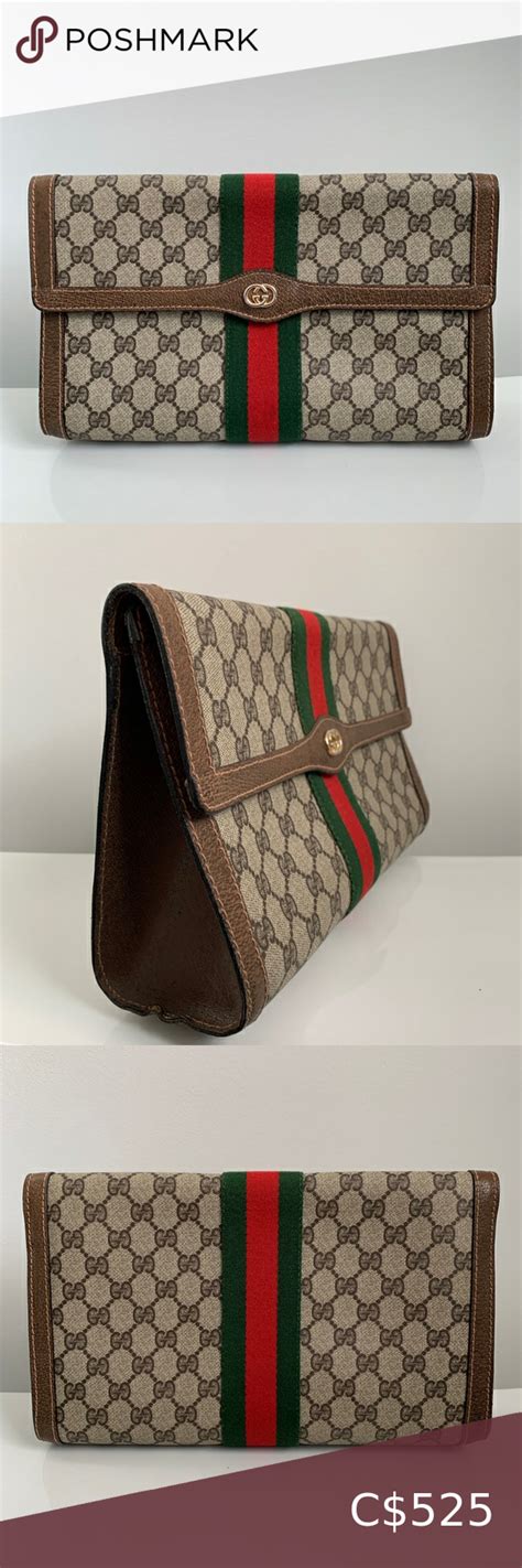 tan clutches gucci|authentic vintage Gucci clutch.